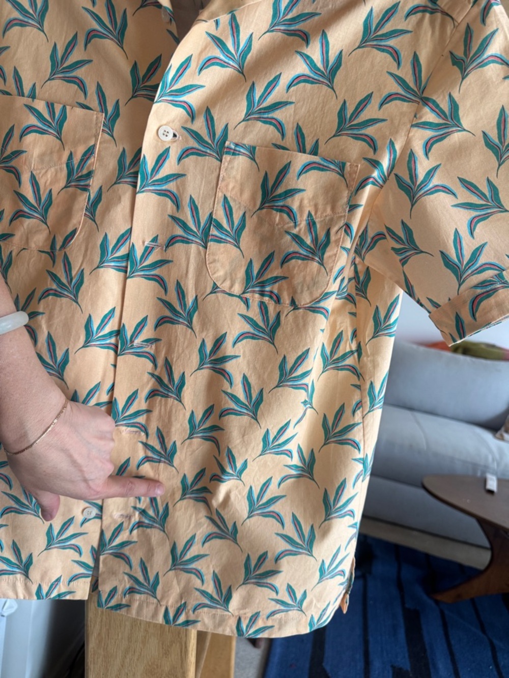Monitaly Vacation Shirt - 100% cotton, Leaf (M) - Picture 5 of 6